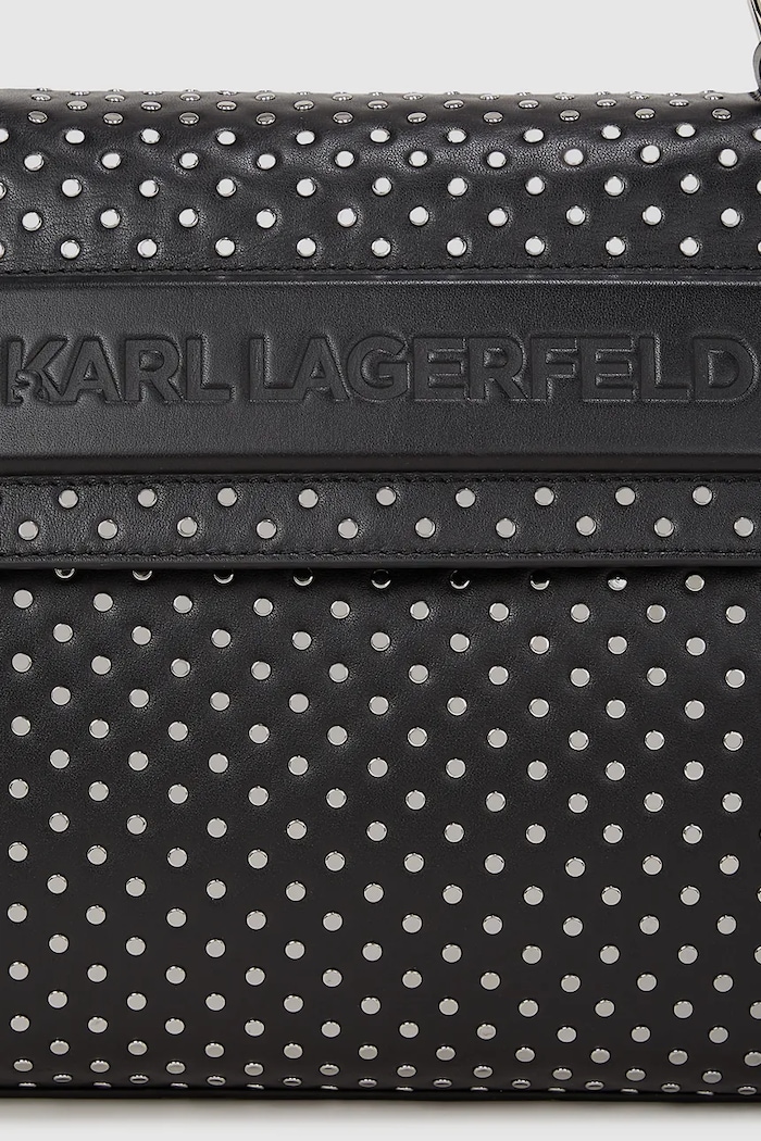 Doplnky Kožená kabelka Karl Lagerfeld A4W30086 čierna