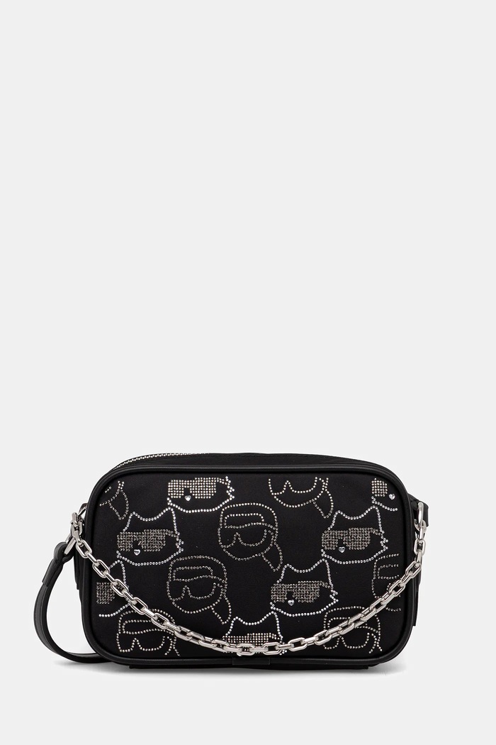 Karl Lagerfeld torebka IKON nie mieści A4 czarny A4W30254