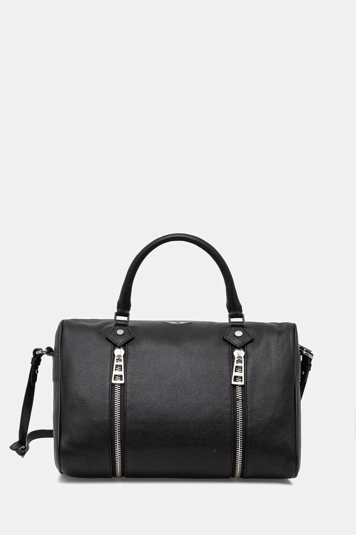 Kožená kabelka ZADIG&VOLTAIRE SUNNY MEDIUM GRAINED LEATHER přírodní kůže černá LWBA04313