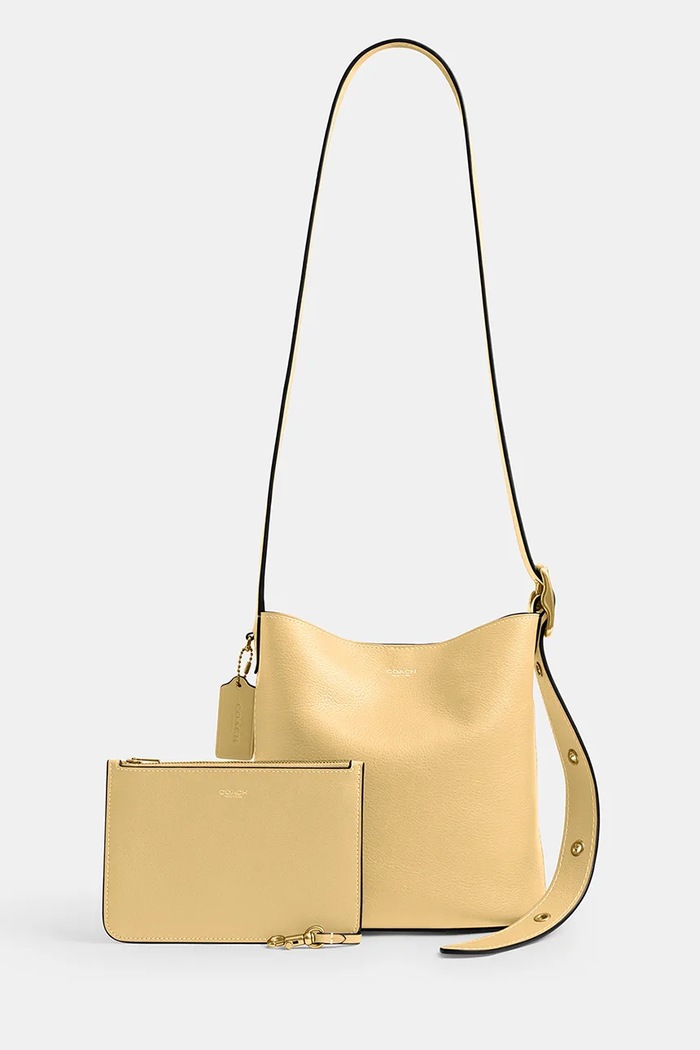 Coach Bleecker Bucket Bag 21 geantă crossbody pentru femei din piele CCX07 galben AA00