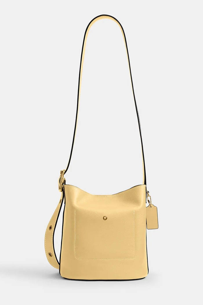 Accesorii Coach Bleecker Bucket Bag 21 geantă crossbody pentru femei din piele CCX07 galben