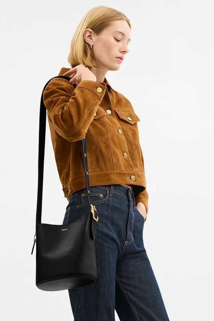 Coach Bleecker Bucket Bag 21 сумка крос-боді жіноча шкіряна CCX07