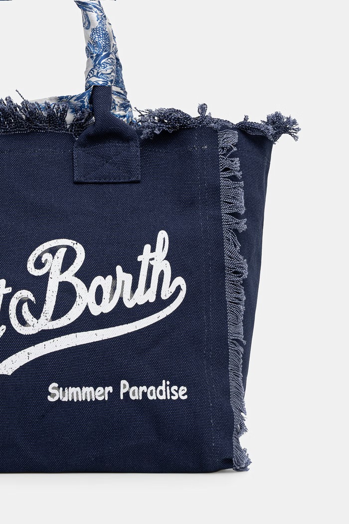 Akcesoria MC2 Saint Barth torebka shopper damska bawełniana VANI045 granatowy