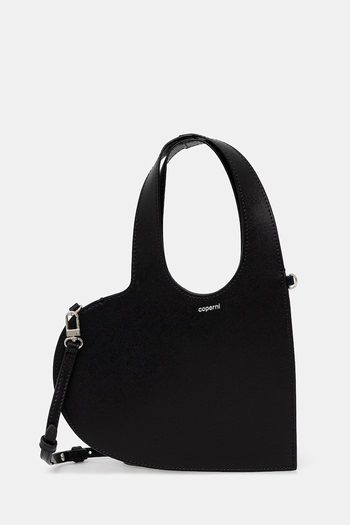 Coperni Mini Heart crossbody kabelka dámska kožená čierna COPBA93F6083