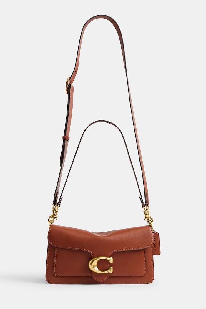 Coach чанта crossbody дамска от кожа Tabby 26 in Soft Grain Leather CCX04 оранжев AA00