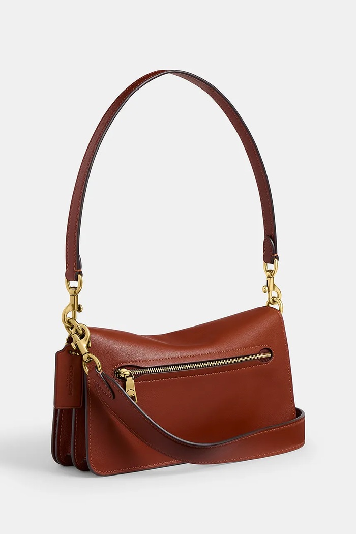 Coach чанта crossbody дамска от кожа Tabby 26 in Soft Grain Leather оранжев CCX04