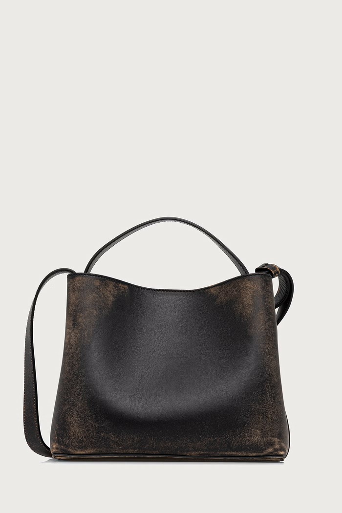 AESTHER EKME Mini Sac torebka crossbody damska skórzana czarny 06COMSC100