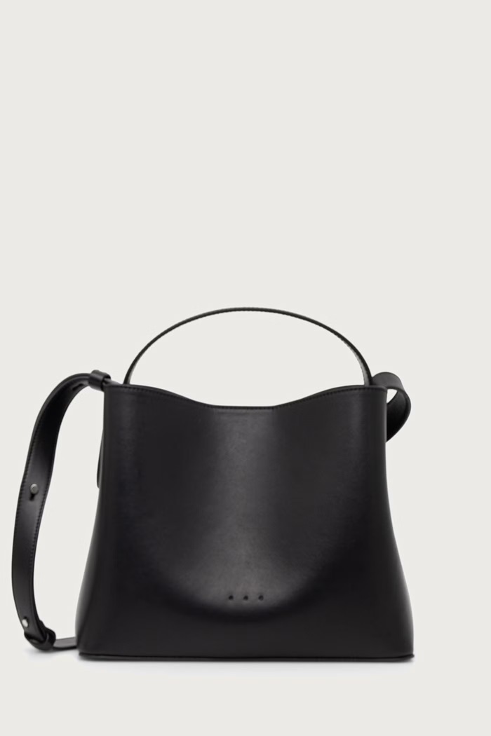 AESTHER EKME Mini Sac torebka crossbody damska skórzana czarny 06COMSC100