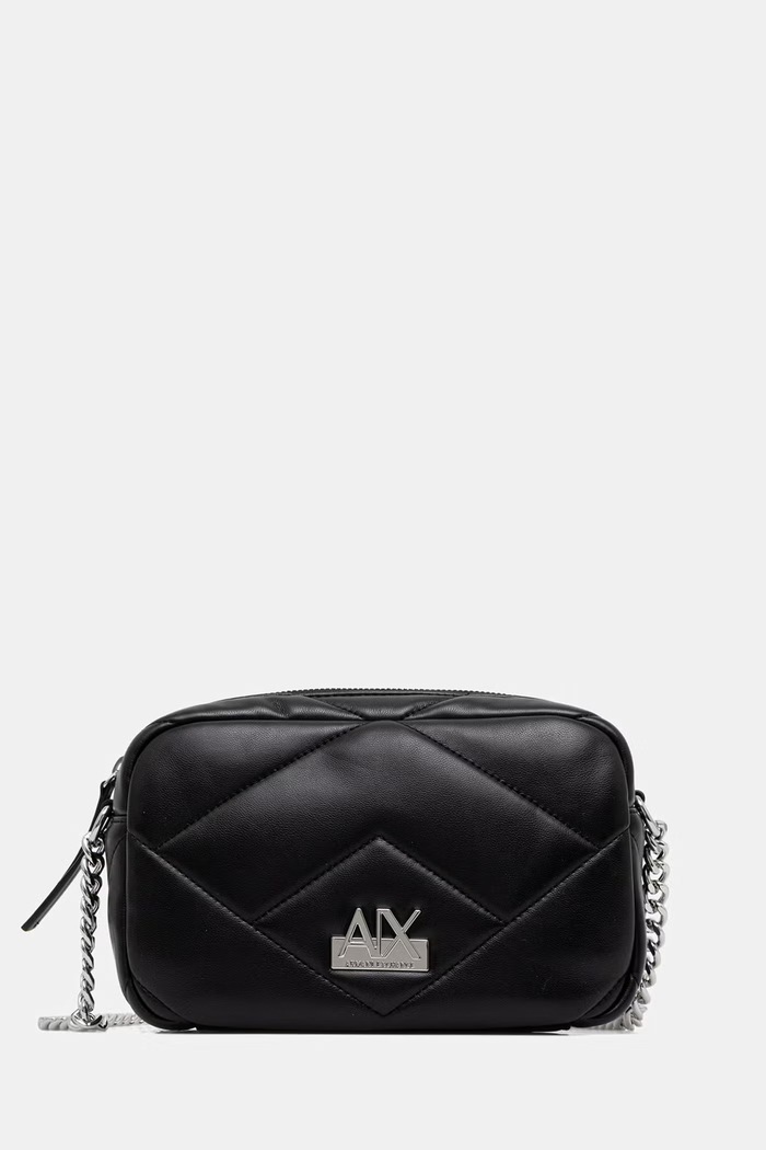 Armani Exchange crossbody torba za žene od imitacije kože crna XW000356.AF26568.NOS