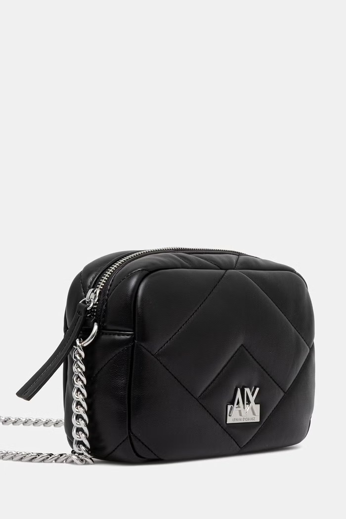 Armani Exchange crossbody torba za žene od imitacije kože XW000356.AF26568.NOS crna AA00
