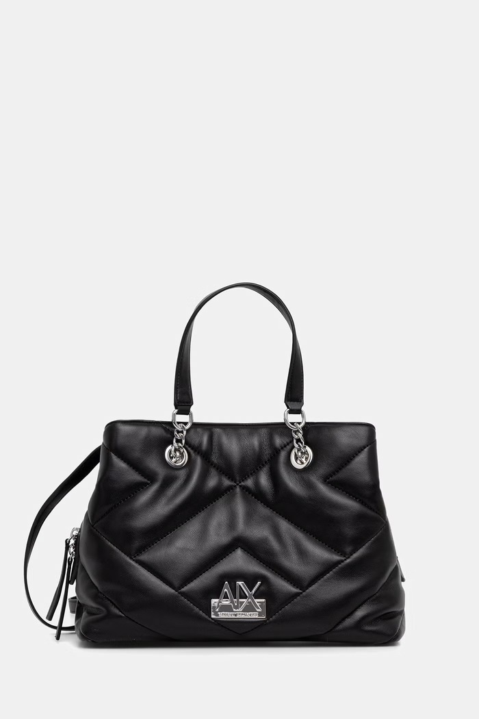 Armani Exchange torebka crossbody damska z imitacji skóry czarny XW000354.AF26568.NOS