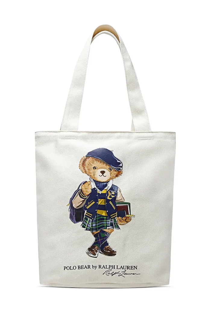 Παιδική βαμβακερή τσάντα Polo Ralph Lauren δεν χωράει Α4 μπεζ 9AR021.J9G