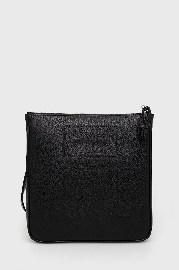Кожена чанта през рамо Emporio Armani гладка кожа черен Y4M252.Y068E.NOS