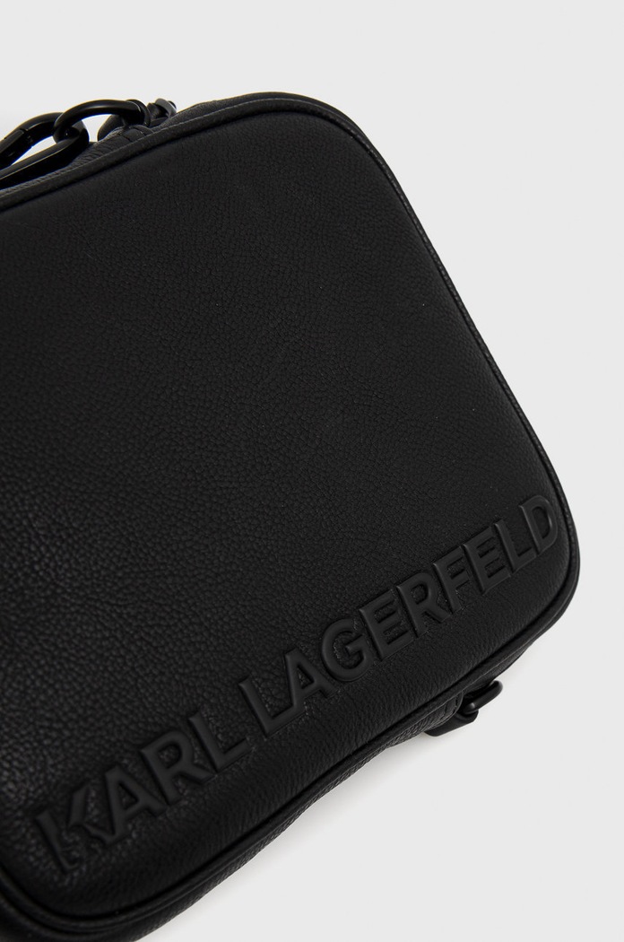Karl Lagerfeld saszetka skórzana czarny 225M3077