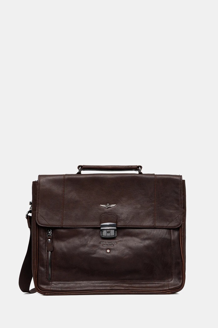 Кожаная сумка Aeronautica Militare 38,5 x 29,5 x 15,5 cm кожа коричневый AM304