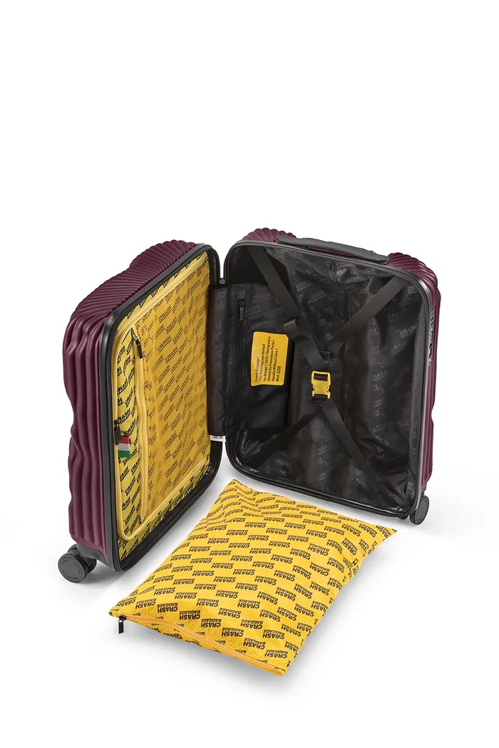 Walizka twarda STRIPE Small size 55x40x22 cm Crash Baggage CB151 bordowy