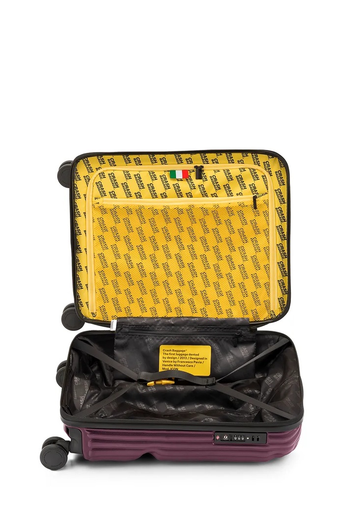 Walizka twarda STRIPE Small size 55x40x22 cm Crash Baggage bordowy CB151