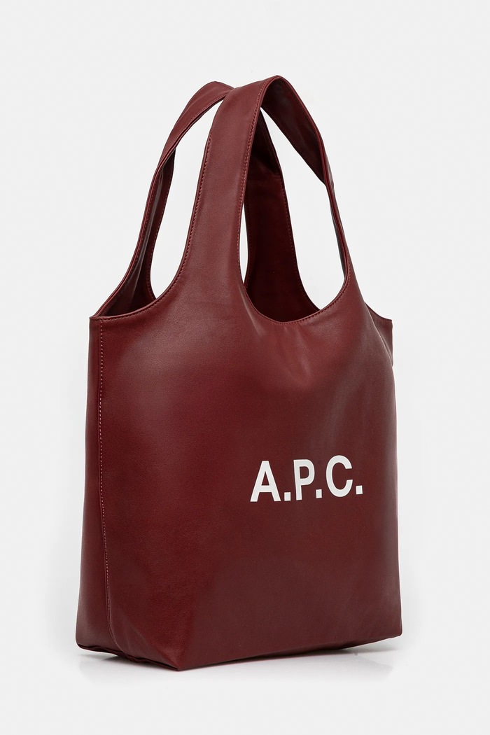A.P.C. tote ninon bag imitation leather PUAAT.M61565 maroon SS26