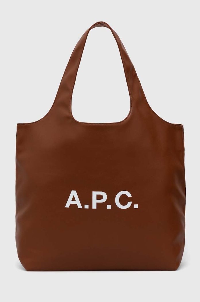 A.P.C. taška z imitace kůže tote ninon vejde se A4 hnědá PUAAT.M61565