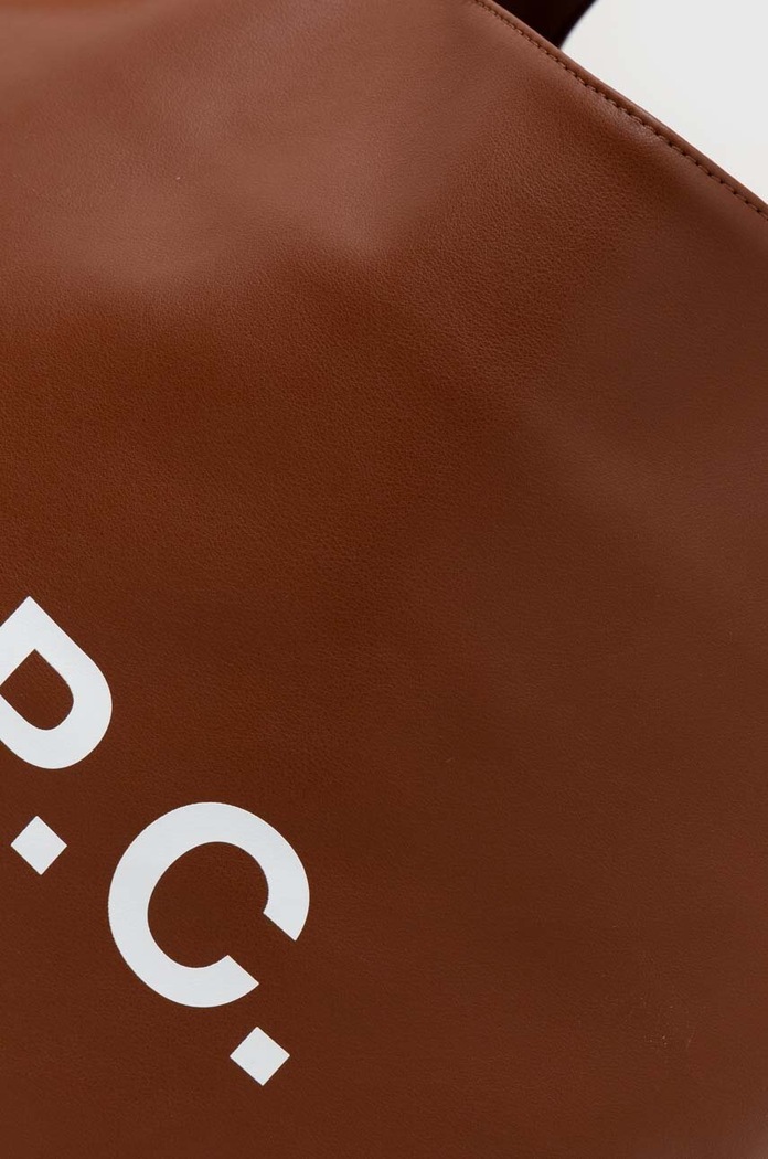 A.P.C. taška z imitace kůže tote ninon hnědá PUAAT.M61565