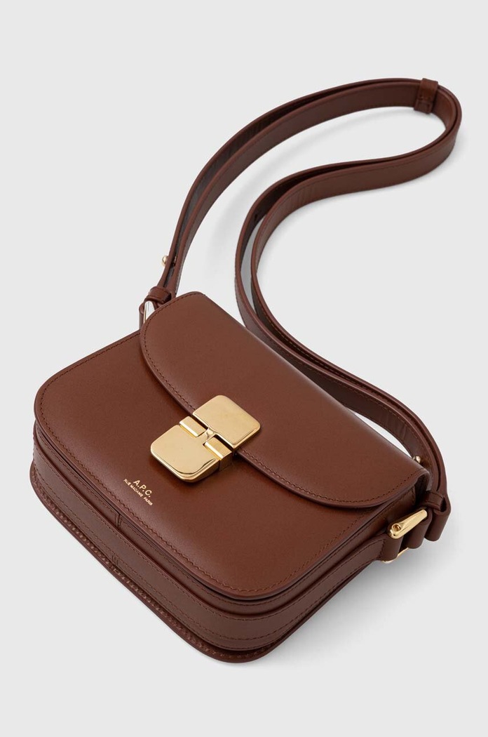 A.P.C. poșetă de piele A.P.C. Sac Grace Mini maro PXBMW.F61515