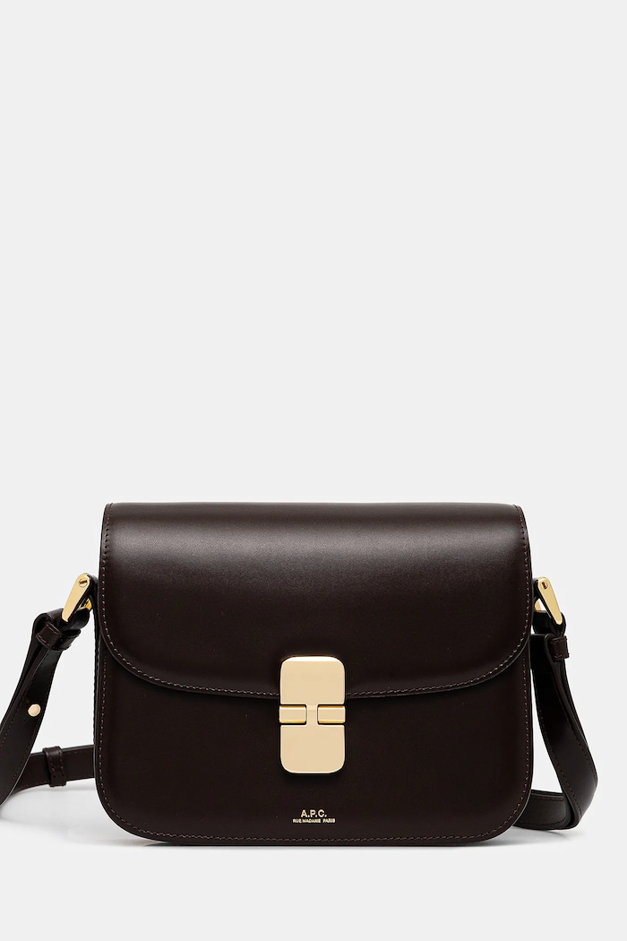 A.P.C. geantă de piele A.P.C. Sac Grace Mini PXBMW-F61515K uni maro PXBMW.F61515