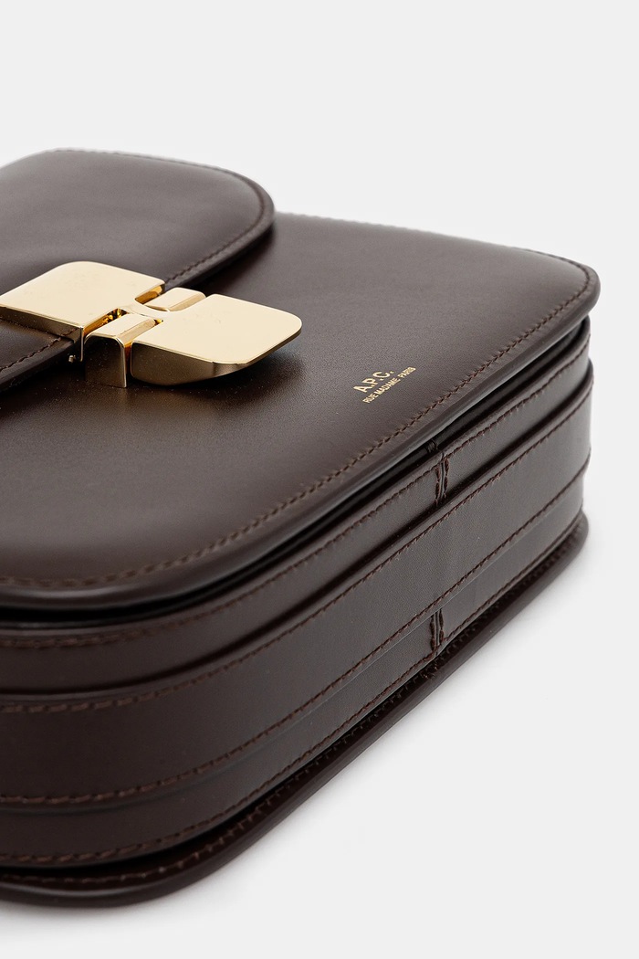 A.P.C. geantă de piele A.P.C. Sac Grace Mini PXBMW-F61515K maro PXBMW.F61515