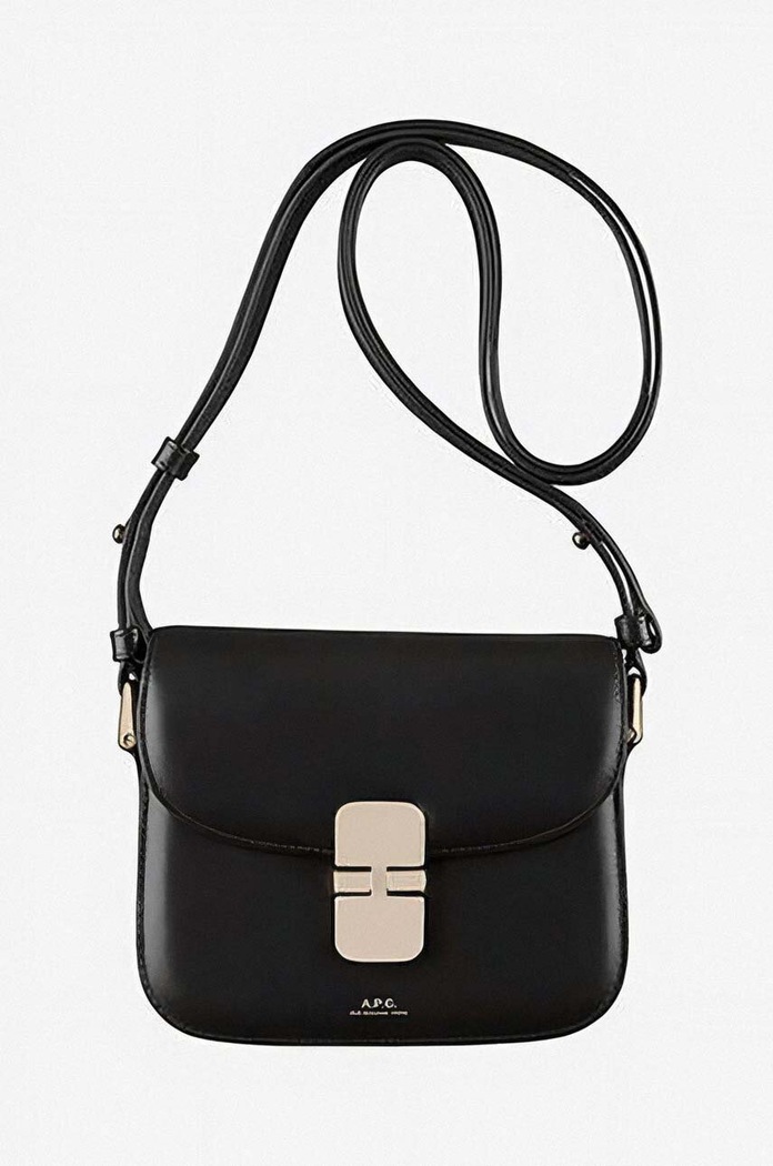 Kožená kabelka A.P.C. Sac Grace Mini jednofarebný čierna PXBMW.F61515