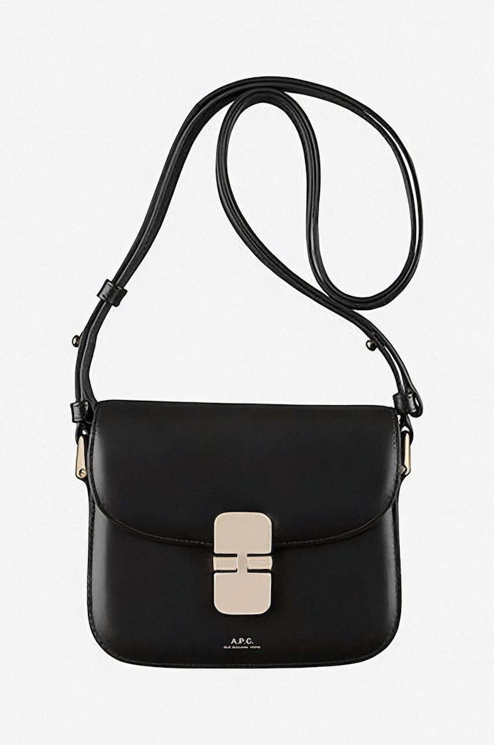 Kožená kabelka A.P.C. Sac Grace Mini jednofarebný čierna PXBMW.F61515