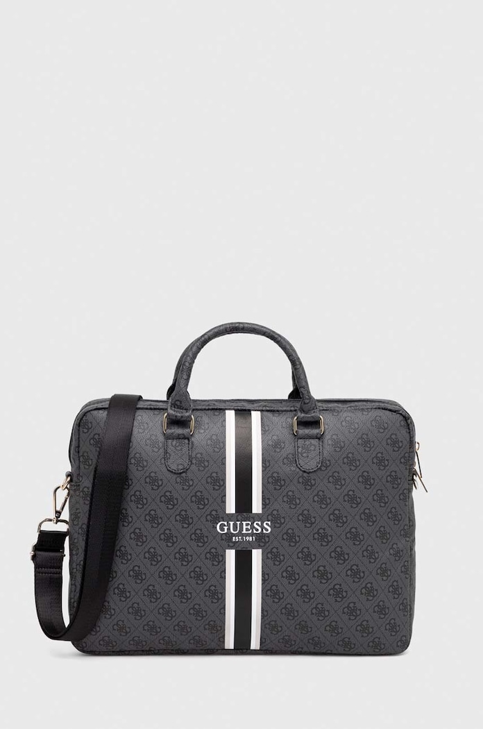 Torba za laptop Guess Torba na laptopa imitacija zrnate kože siva GUCB15P4RPSK