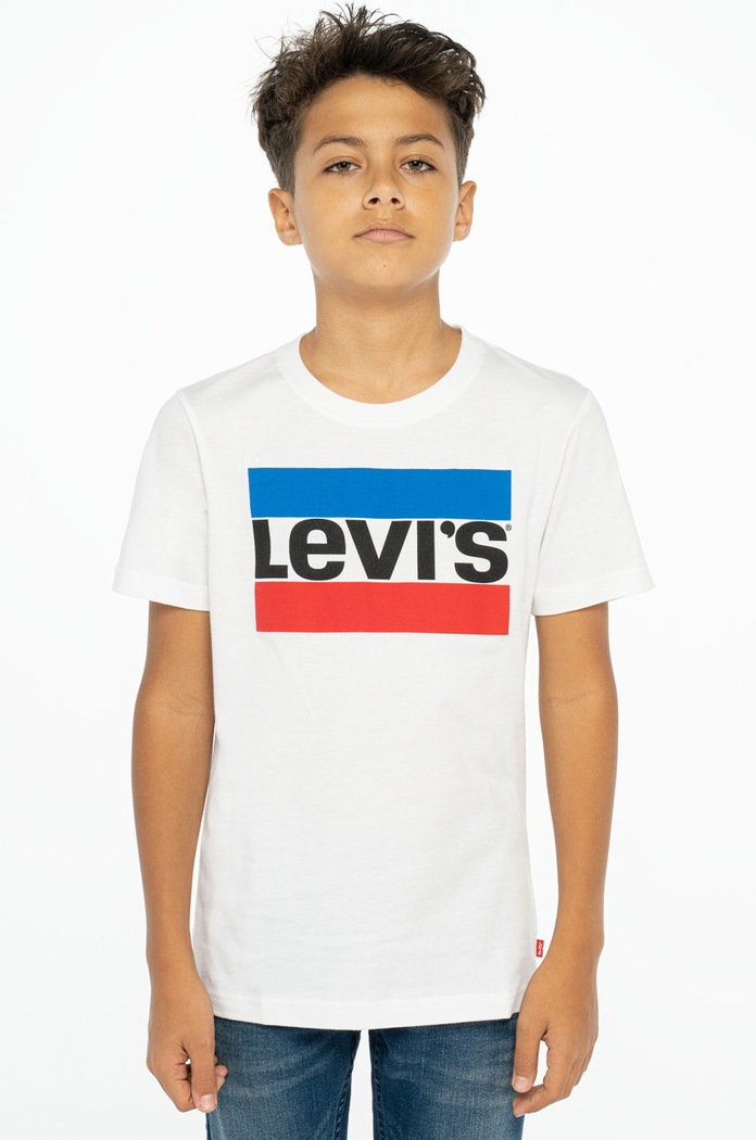 Otroški t-shirt Levi's Okrogel bela 9E8568.NOS.B