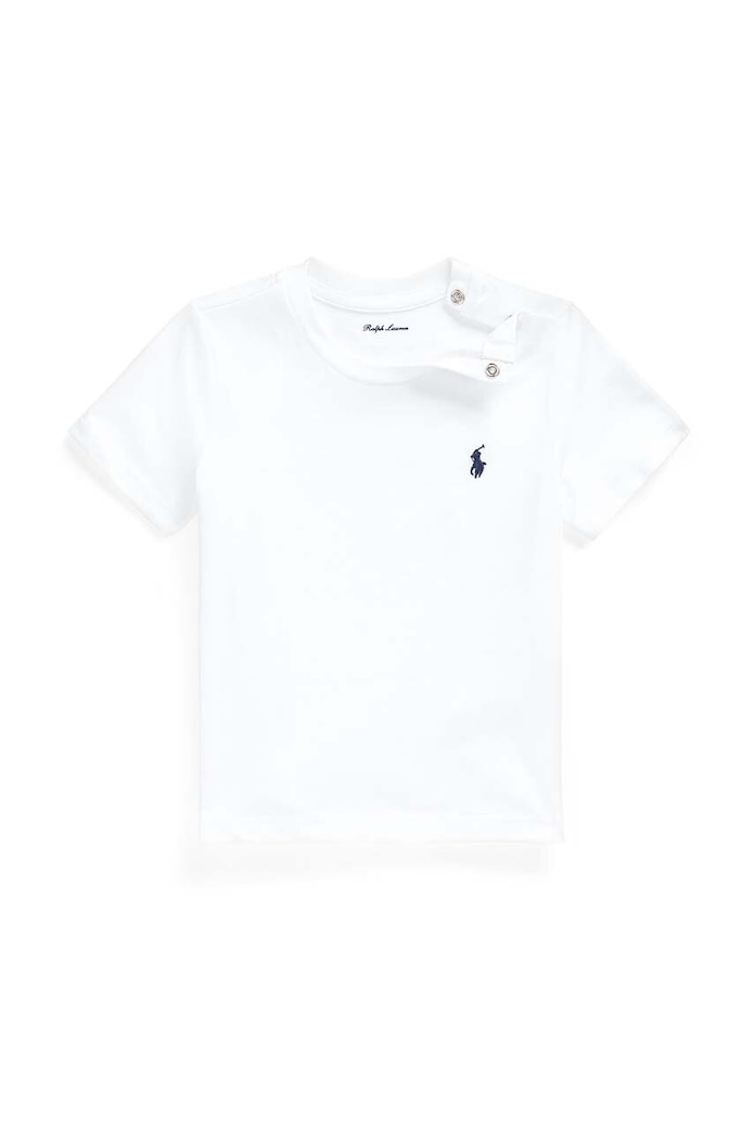 Μωρό βαμβακερό μπλουζάκι Polo Ralph Lauren βαμβάκι λευκό 320832904033