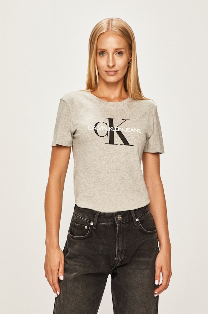 Calvin Klein Jeans - Tričko bavlna sivá J20J207878