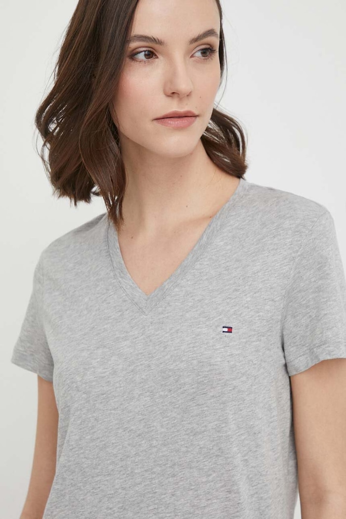 Tommy Hilfiger Μπλουζάκι WW0WW24969.NOS γκρί AA00