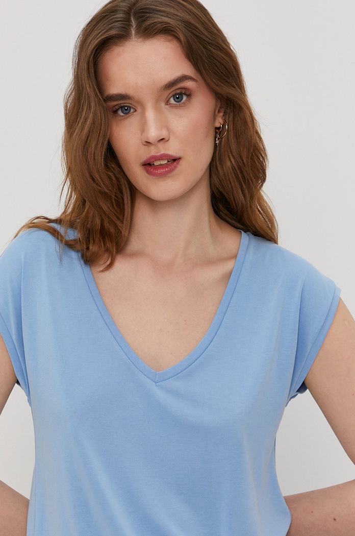 T-shirt Pieces 17095260 niebieski