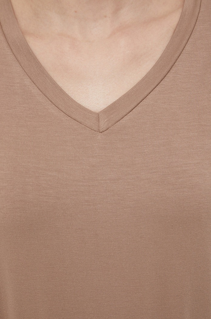 Vila t-shirt 14063361.Portabella brązowy