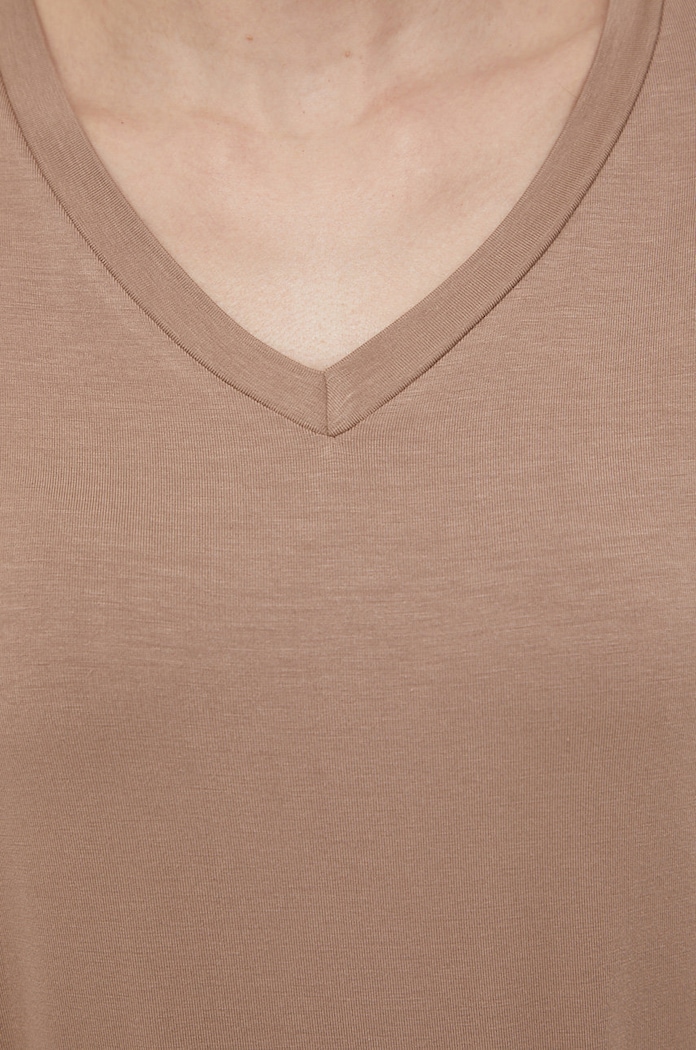Vila t-shirt 14063361.Portabella brązowy