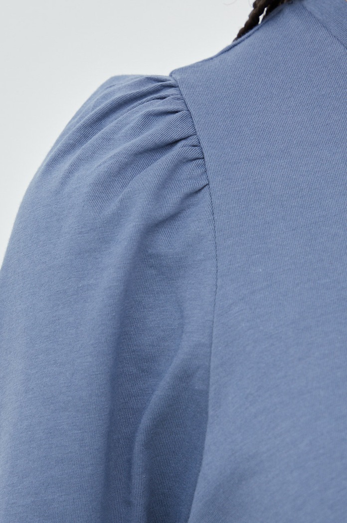 T-shirt bawełniany Noisy May granatowy 27013247.ChinaBlue