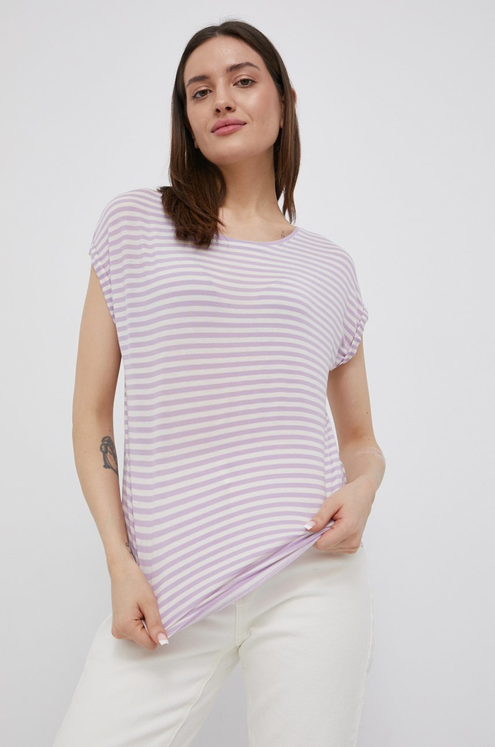 Tričko Vero Moda pruhy fialová 10211785.Lavendula
