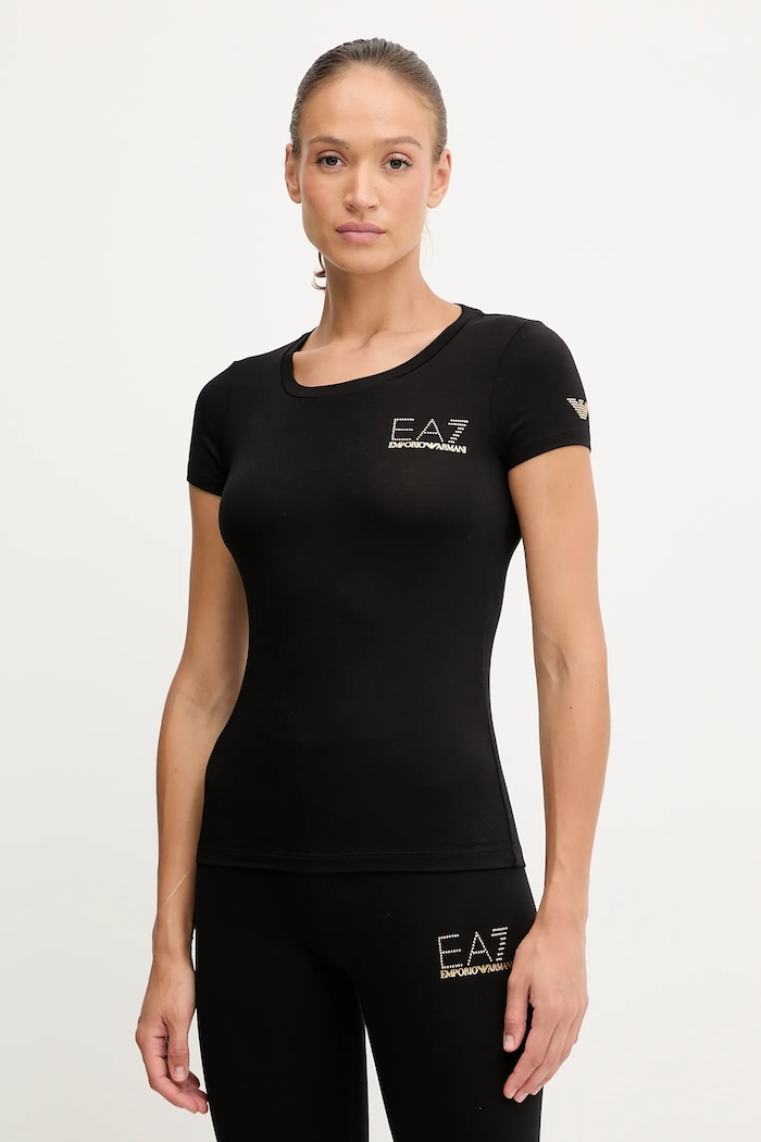 Tričko EA7 Emporio Armani slim čierna 8NTT65.TJDQZ