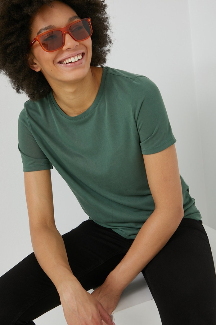 Vila T-shirt 14068068.Pineneedle turkusowy AA00