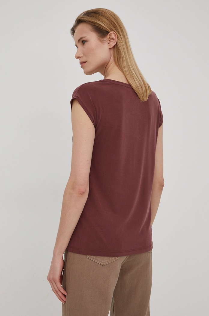 Odzież Pieces t-shirt 17095260.RedMahogan bordowy