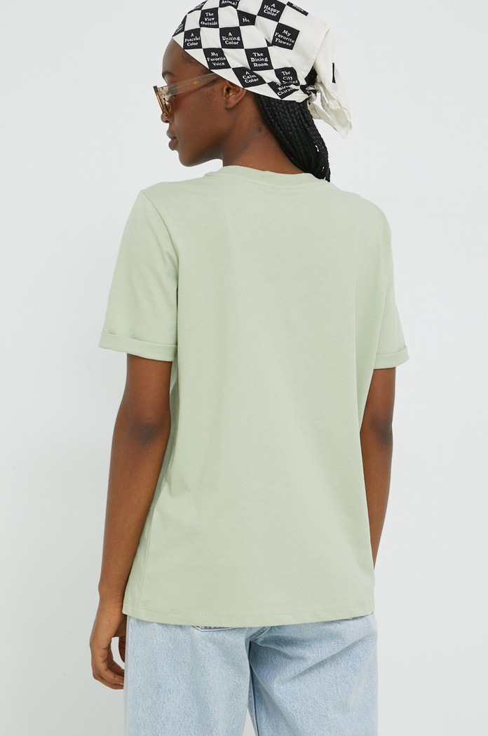 Odzież Pieces t-shirt bawełniany 17086970.Swamp zielony