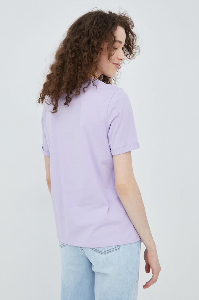 Oblečenie Bavlnené tričko Pieces Ria 17086970.Lavender fialová