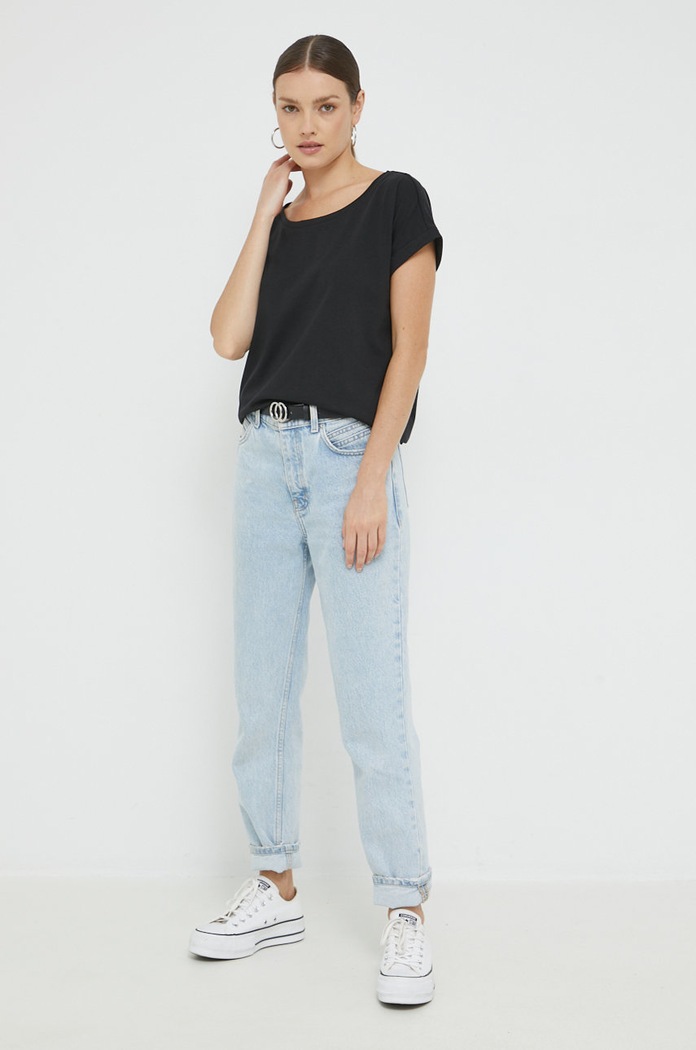 Vila t-shirt 14083083.Black czarny AA00