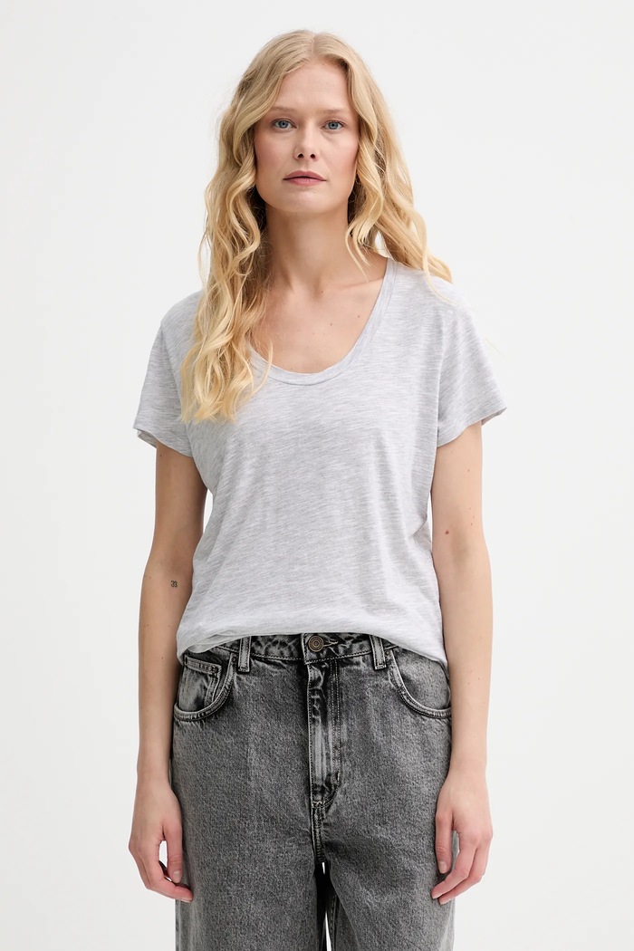 American Vintage tricou uni gri JAC48