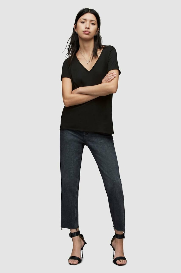Odzież AllSaints T-shirt bawełniany EMELYN TONIC TEE WM115P czarny