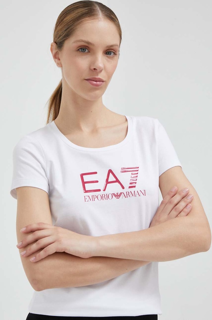 Tričko EA7 Emporio Armani biela 8NTT66.TJFKZ