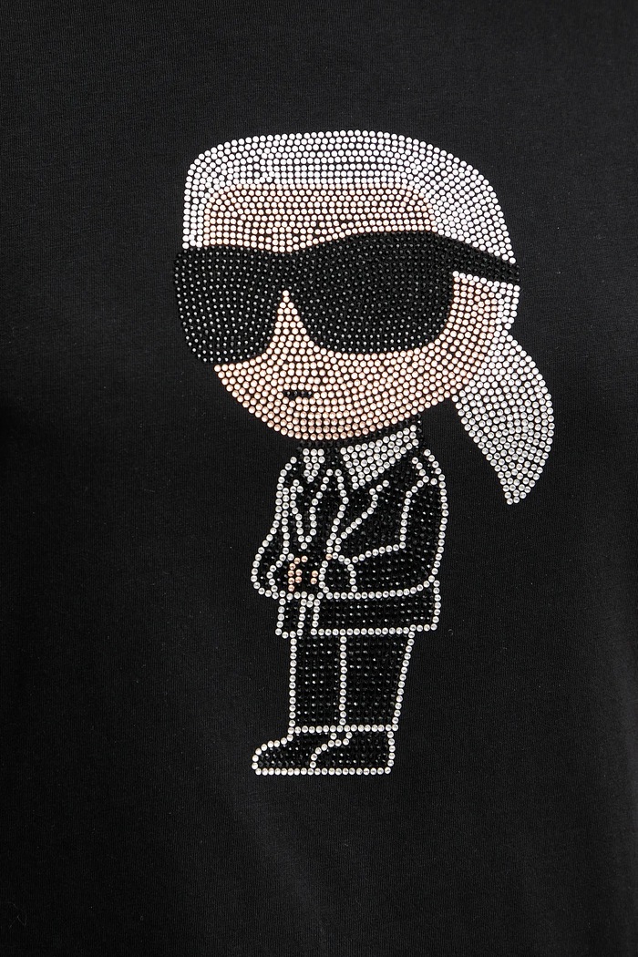 Памучна тениска Karl Lagerfeld 230W1770 черен