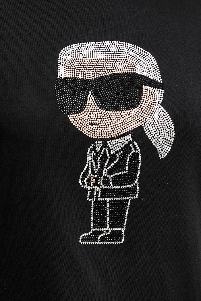 Памучна тениска Karl Lagerfeld 230W1770 черен